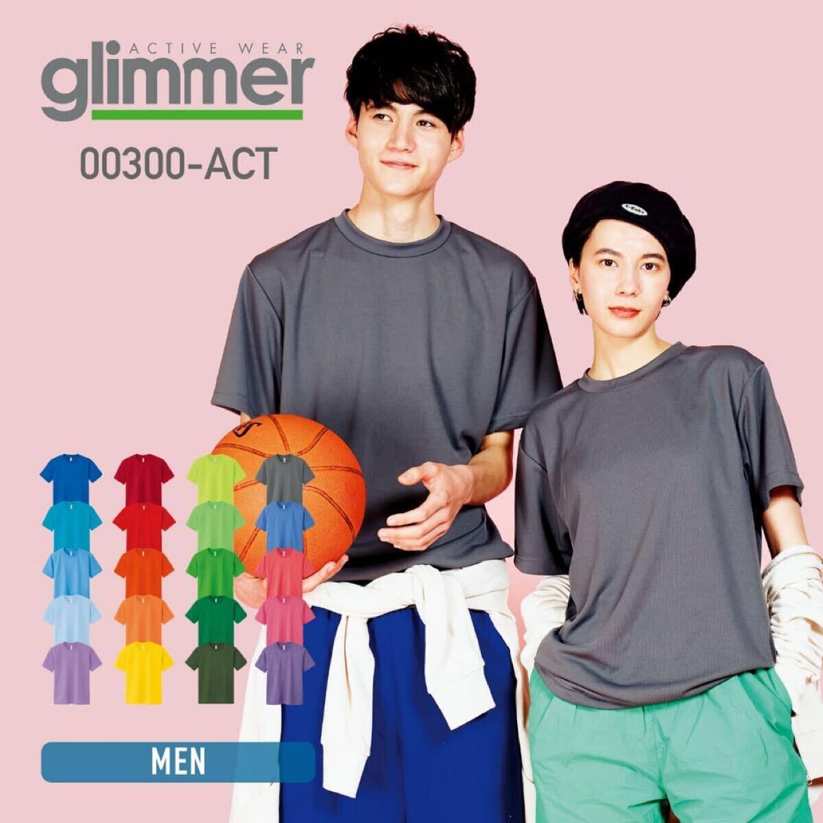 新品未使用 glimmer グリマー 4.4オンス ドライ 半袖Tシャツ 吸汗 速干 トレーニングウェア スポーツ ダークグレー Sサイズ