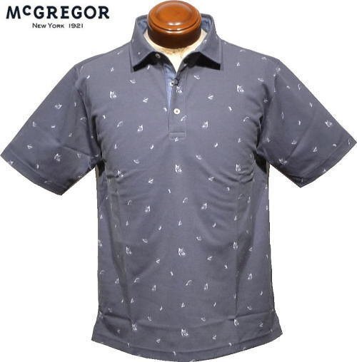 【ネイビー L】 マックレガー 半袖ポロシャツ メンズ 111624502 手洗い可 吸汗速干 半袖シャツ McGREGOR
