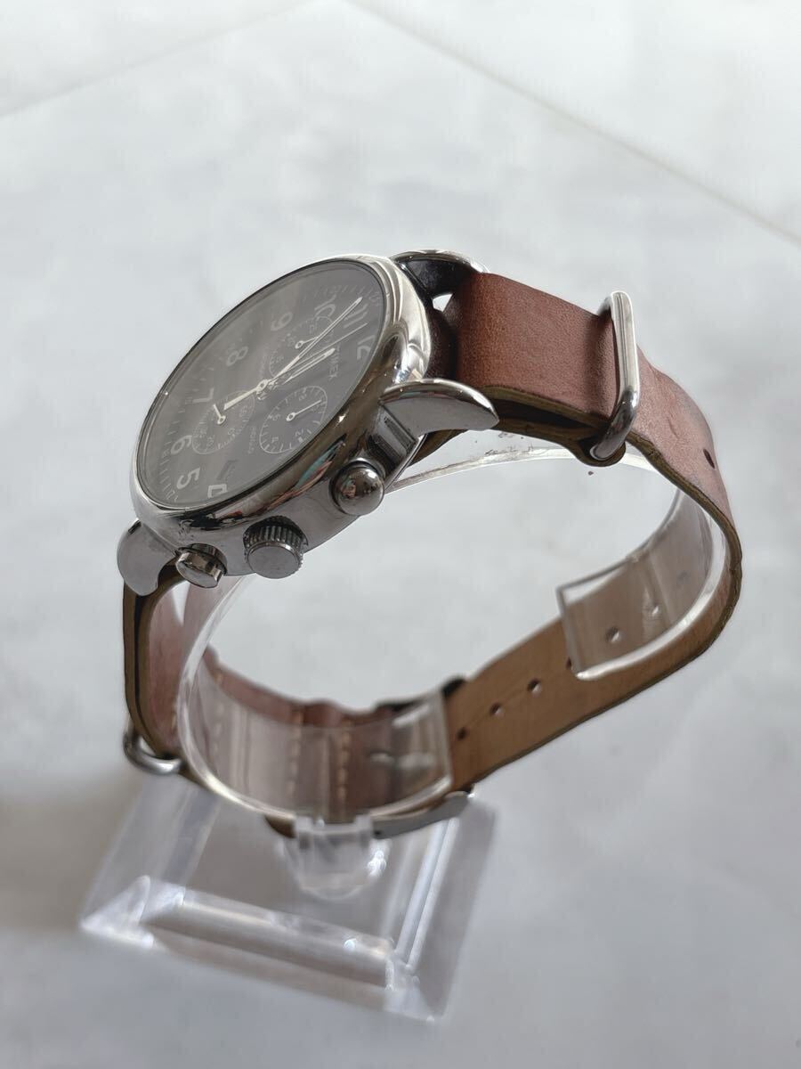 TIMEX タイメックス クロノグラフ レザーベルト アナログ クォーツ 腕時計 稼働品