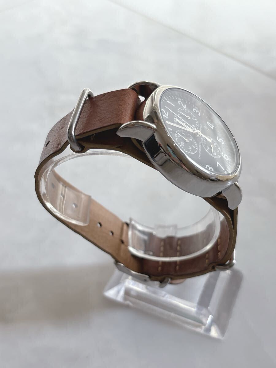 TIMEX タイメックス クロノグラフ レザーベルト アナログ クォーツ 腕時計 稼働品