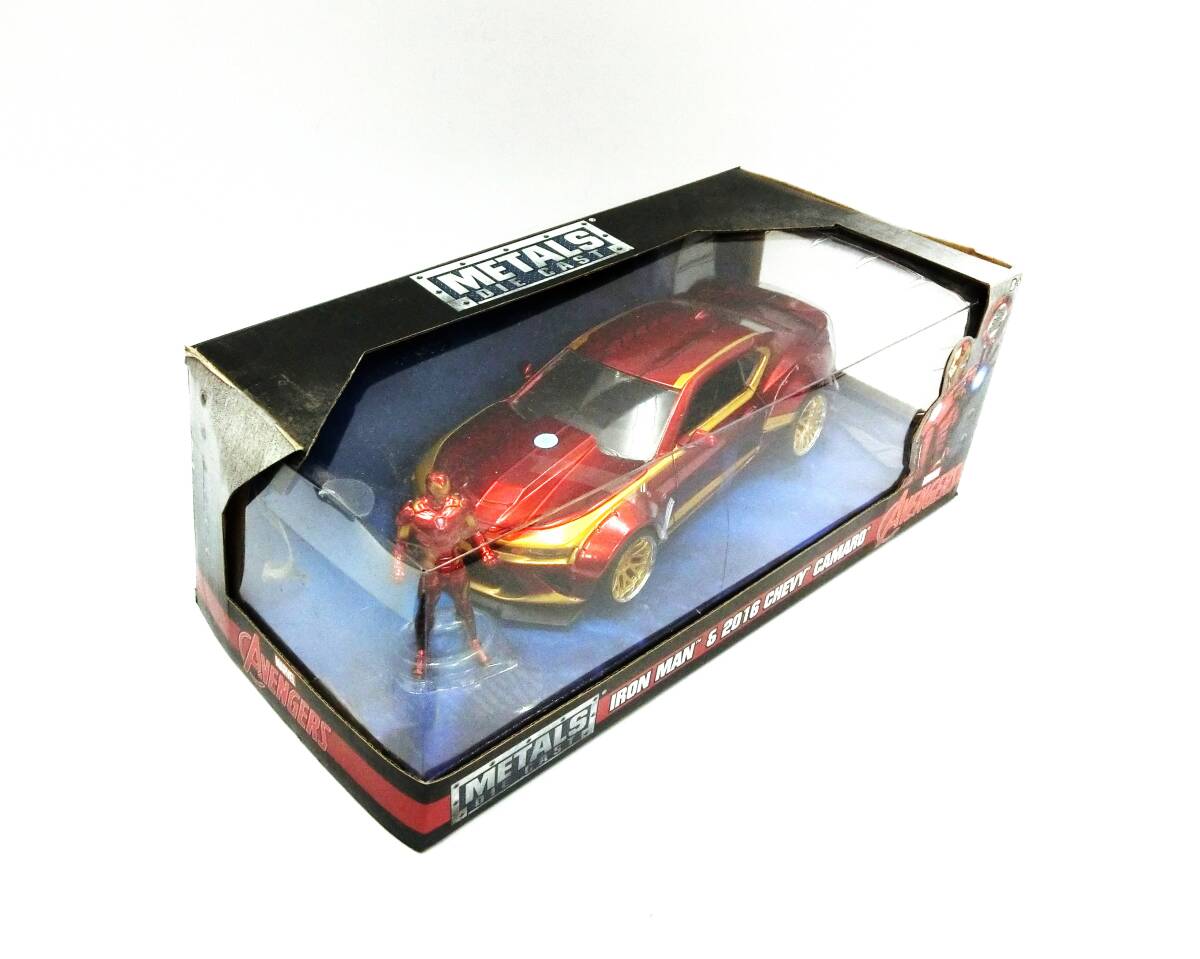 【新品】マーベル アイアンマン 2016 シボレー カマロ ダイキャストカー 1:24スケール車両 2.75インチ コレクタブルメタルフィギュア Y-733