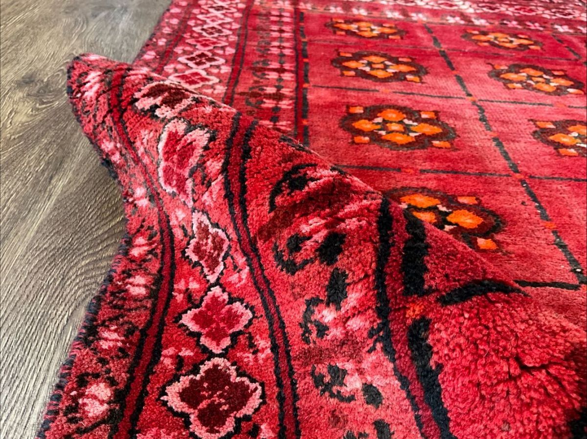 トライバルラグ★希少オールド★トルクメン148×99cm アフガニスタン産 絨毯 ヴィンテージ ハンドメイド 花 カーペット 02AJMRM250619006E