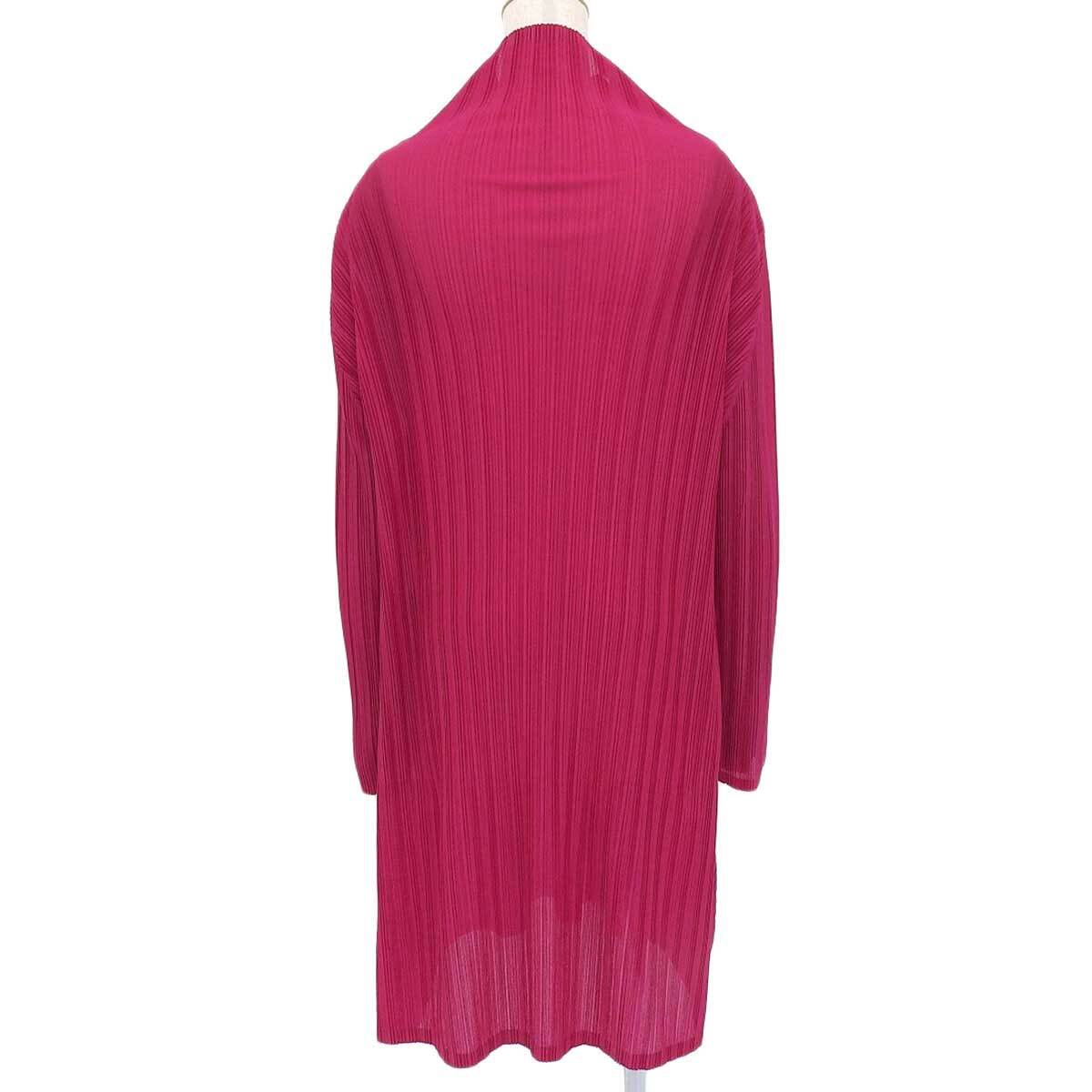 プリーツプリーズ ハイネック ワンピース レディース マゼンタ系 PLEATS PLEASE 中古 【アパレル?小物】