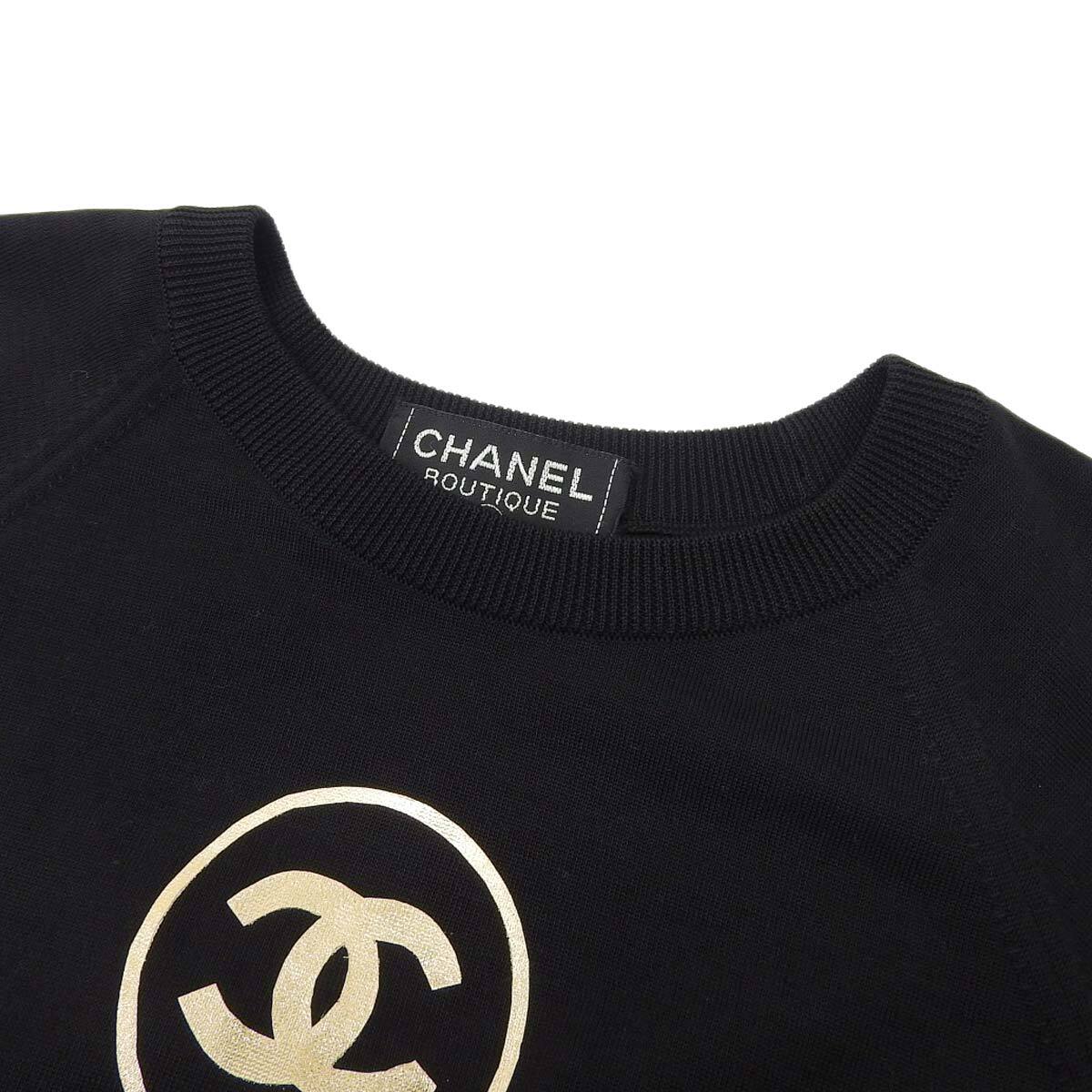 シャネル ココマーク ショートスリーブ ニット レディース ブラック CHANEL 中古 【アパレル?小物】