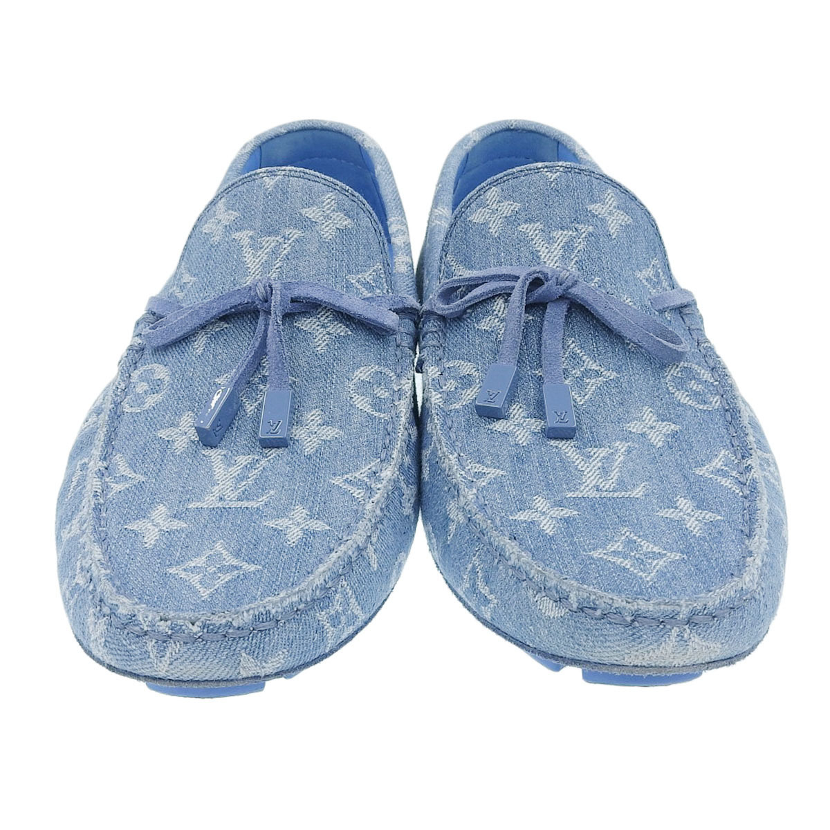 ルイヴィトン LV ドライバー ライン ローファー モノグラム メンズ ブルー LOUIS VUITTON 中古 【アパレル?小物】