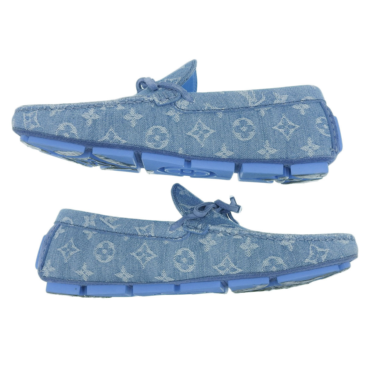 ルイヴィトン LV ドライバー ライン ローファー モノグラム メンズ ブルー LOUIS VUITTON 中古 【アパレル?小物】