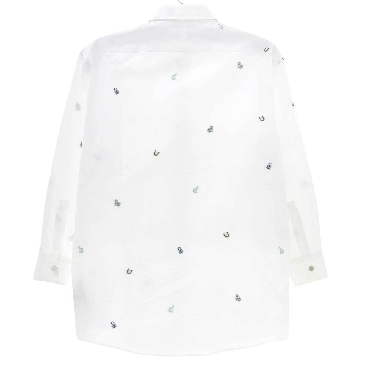 エルメス エルメスロック H マルチ ロングスリーブ シャツ メンズ ホワイト マルチカラー HERMES 中古 【アパレル?小物】