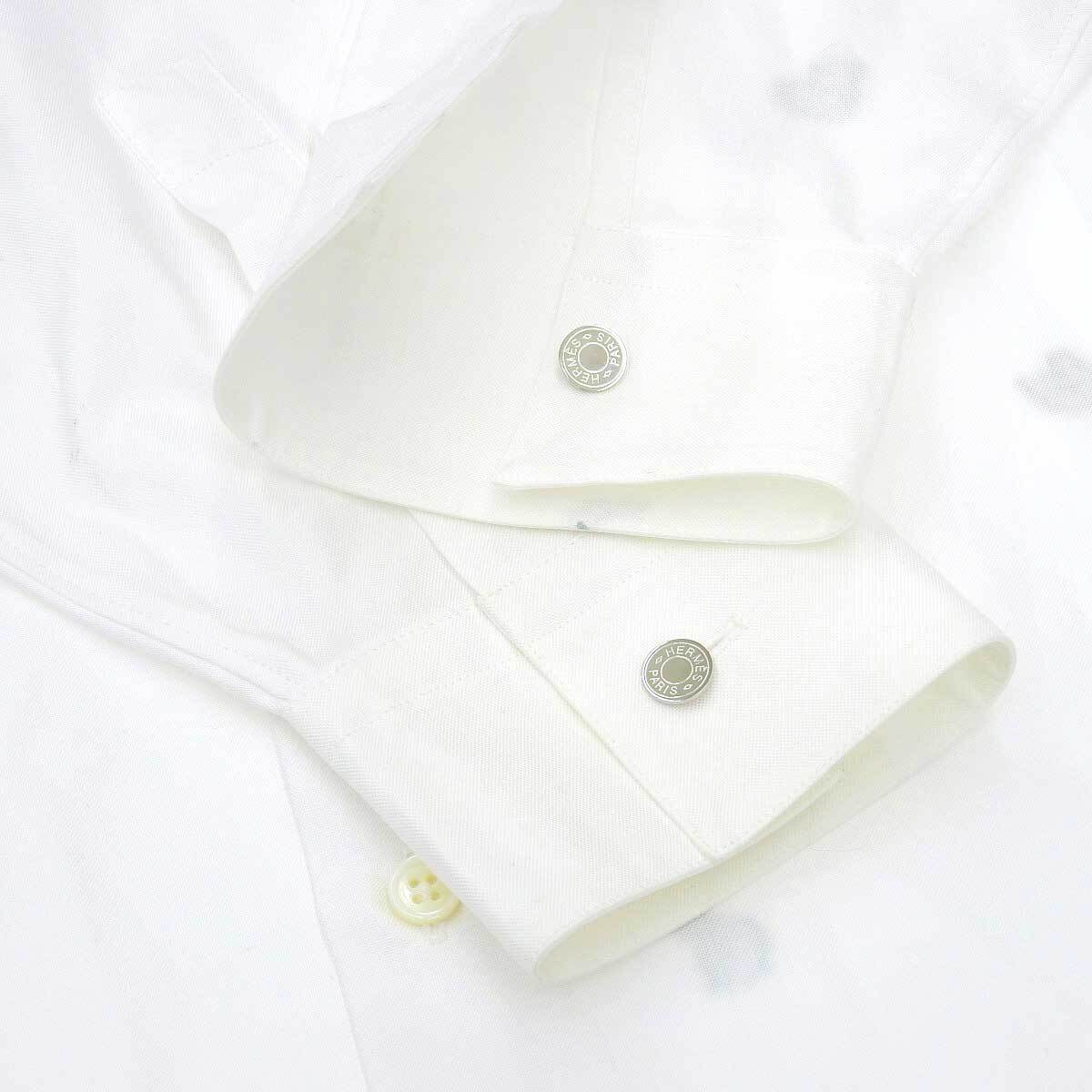 エルメス エルメスロック H マルチ ロングスリーブ シャツ メンズ ホワイト マルチカラー HERMES 中古 【アパレル?小物】