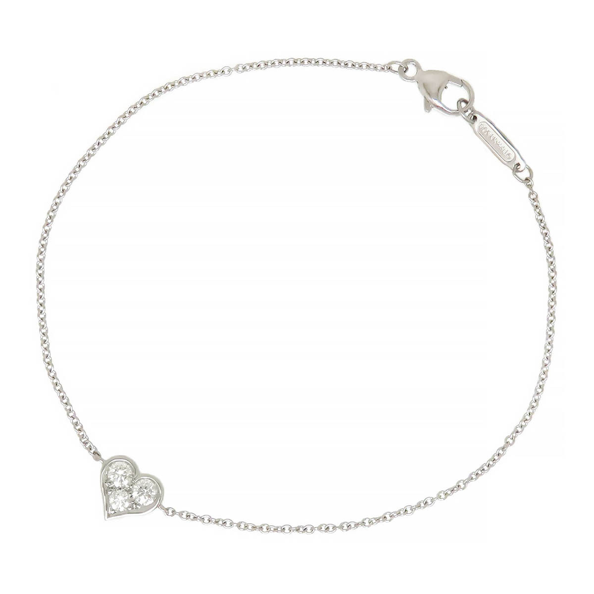 ティファニー センチメンタルハート ブレスレット #17 PT950 レディース TIFFANY&Co. 中古 【ジュエリー】