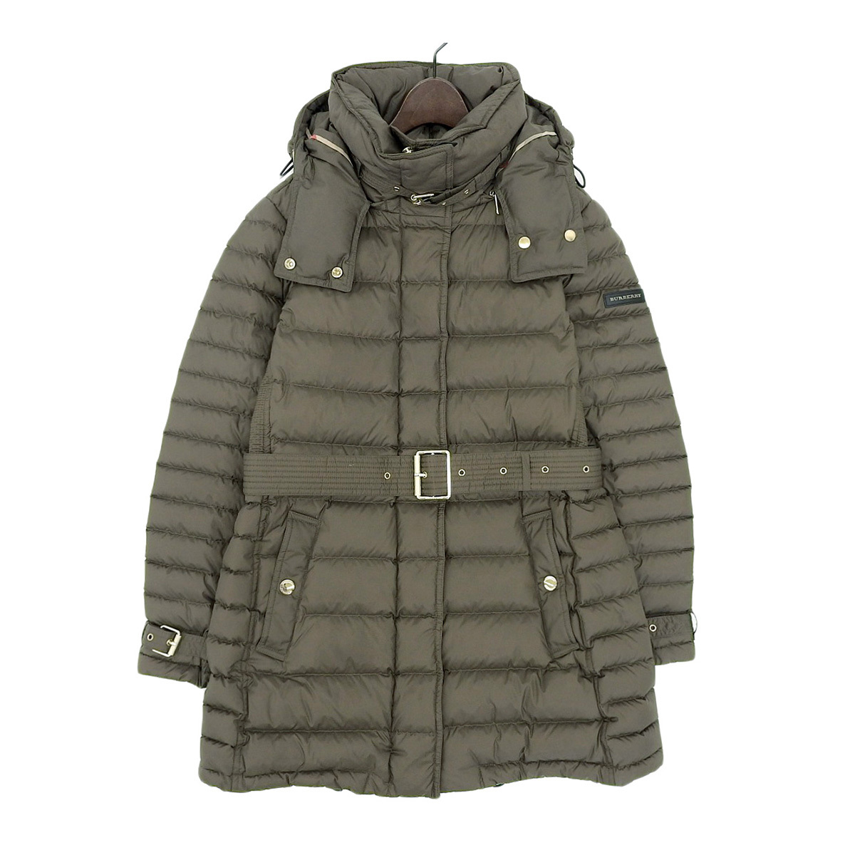 バーバリー ダウンコート 8004441 レディース カーキ BURBERRY 中古 【アパレル?小物】