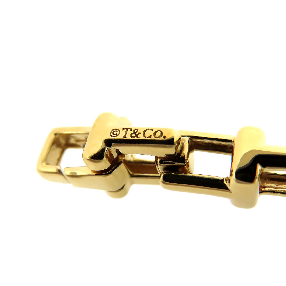 ティファニー T ナロー チェーン ブレスレット #18.5 AU750 (K18YG) レディース TIFFANY&Co. [美品] 中古 【ジュエリー】