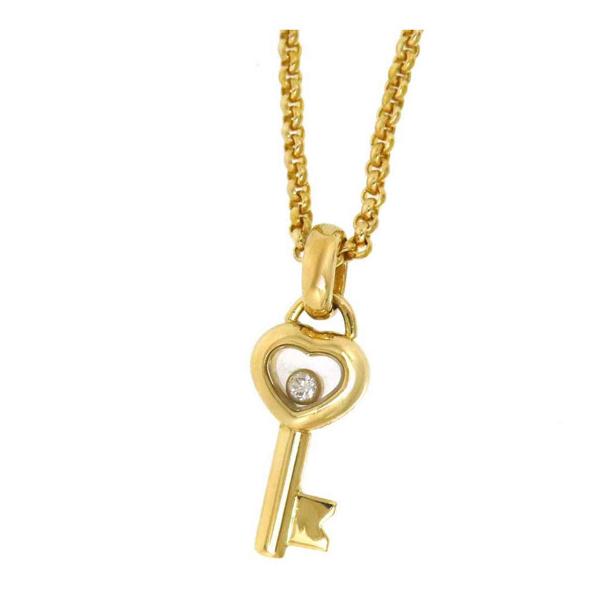 ショパール ハッピーダイヤモンド ハートキー ネックレス 79/2436 750 (K18YG) レディース Chopard [美品] 中古 【ジュエリー】