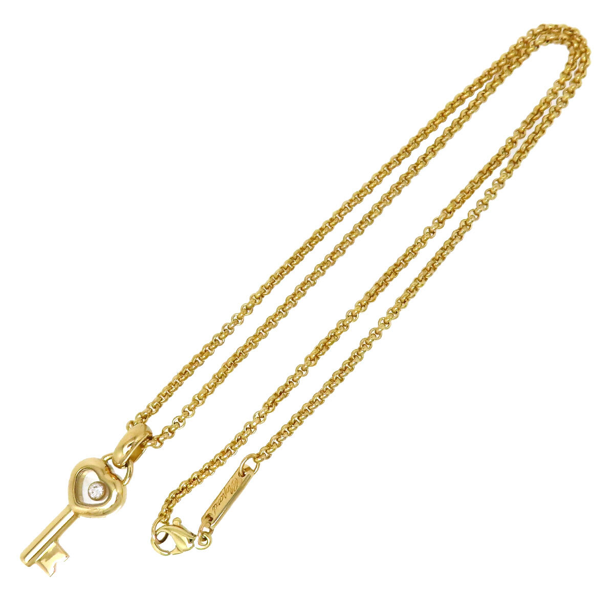 ショパール ハッピーダイヤモンド ハートキー ネックレス 79/2436 750 (K18YG) レディース Chopard [美品] 中古 【ジュエリー】