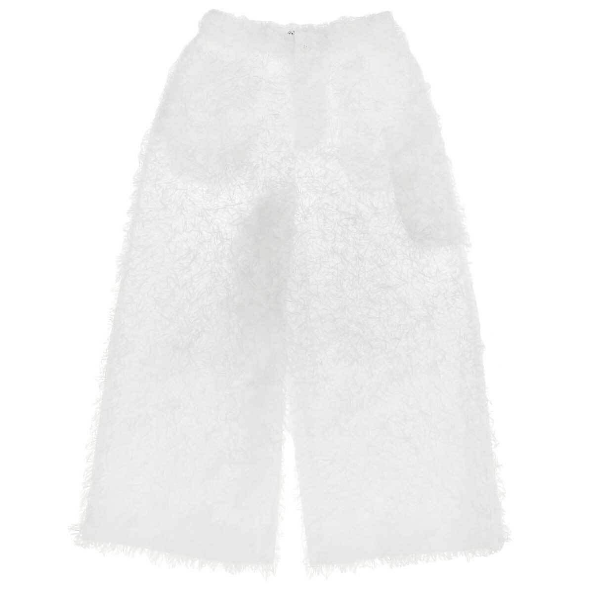 イッセイミヤケ フリンジ ワイドパンツ レディース ホワイト ISSEY MIYAKE 中古 【アパレル?小物】