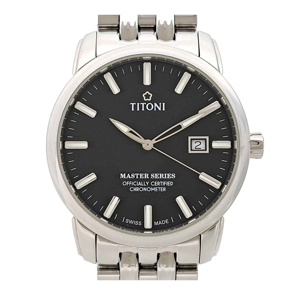 チトーニ ラウンド 83188S-577Z 自動(dòng)巻き ステンレススティール メンズ TITONI 中古 【時(shí)計(jì)】