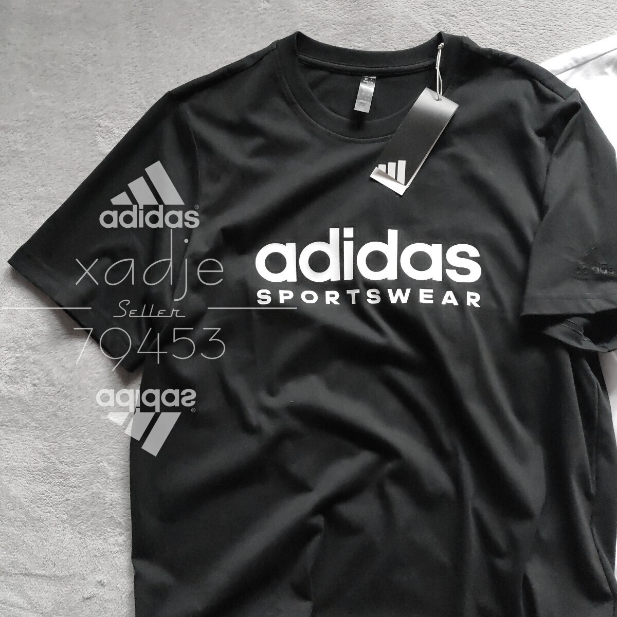 新品 正規(guī)品 adidas アディダス 2枚セット 半袖 プリント Tシャツ ゴルフにもオススメ 黒 ブラック 白 ホワイト 25新作 定価 5060円 2XL