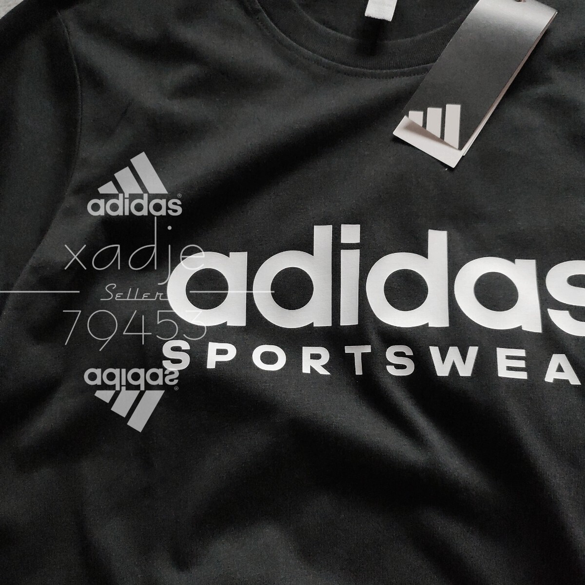 新品 正規(guī)品 adidas アディダス 2枚セット 半袖 プリント Tシャツ ゴルフにもオススメ 黒 ブラック 白 ホワイト 25新作 定価 5060円 2XL