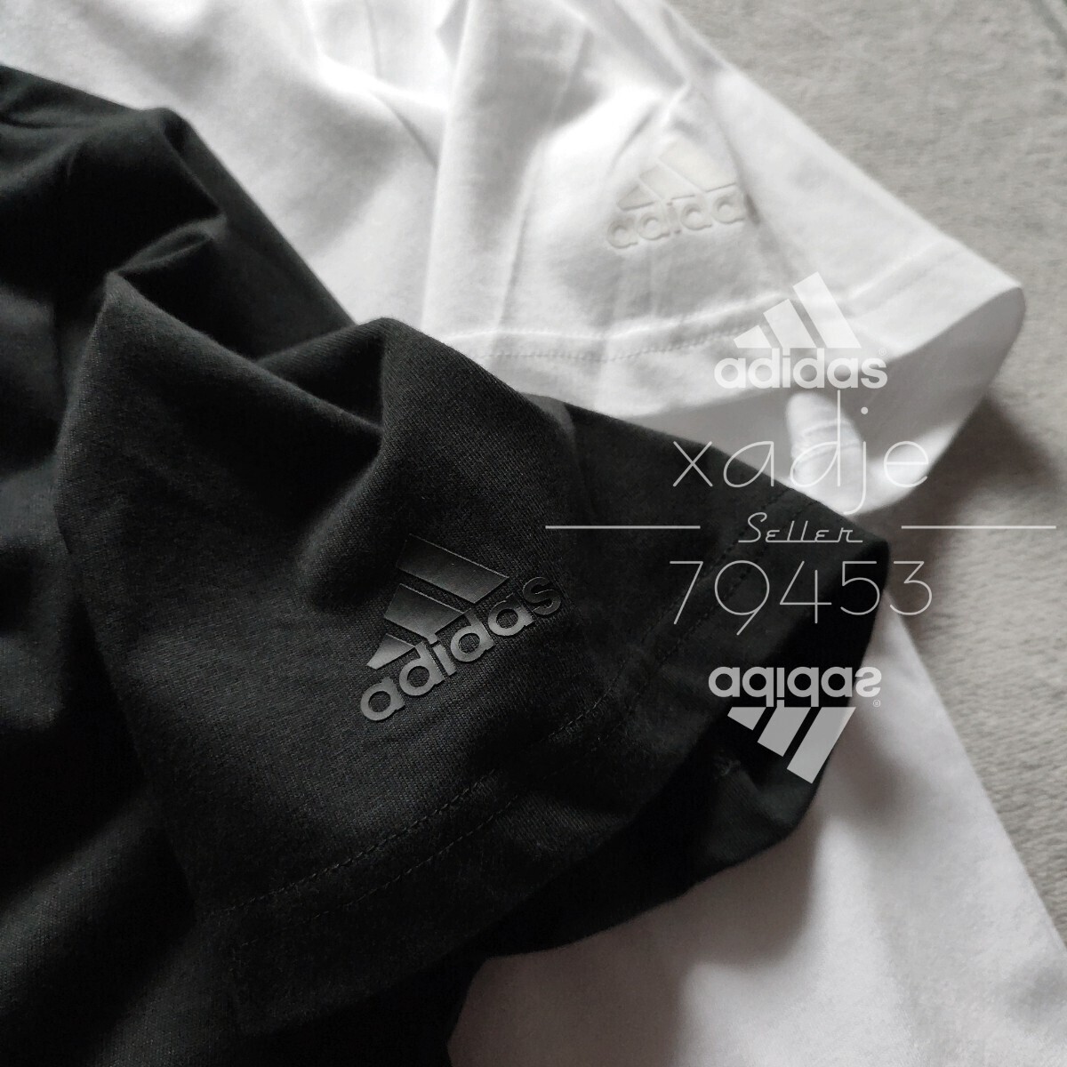 新品 正規(guī)品 adidas アディダス 2枚セット 半袖 プリント Tシャツ ゴルフにもオススメ 黒 ブラック 白 ホワイト 25新作 定価 5060円 2XL