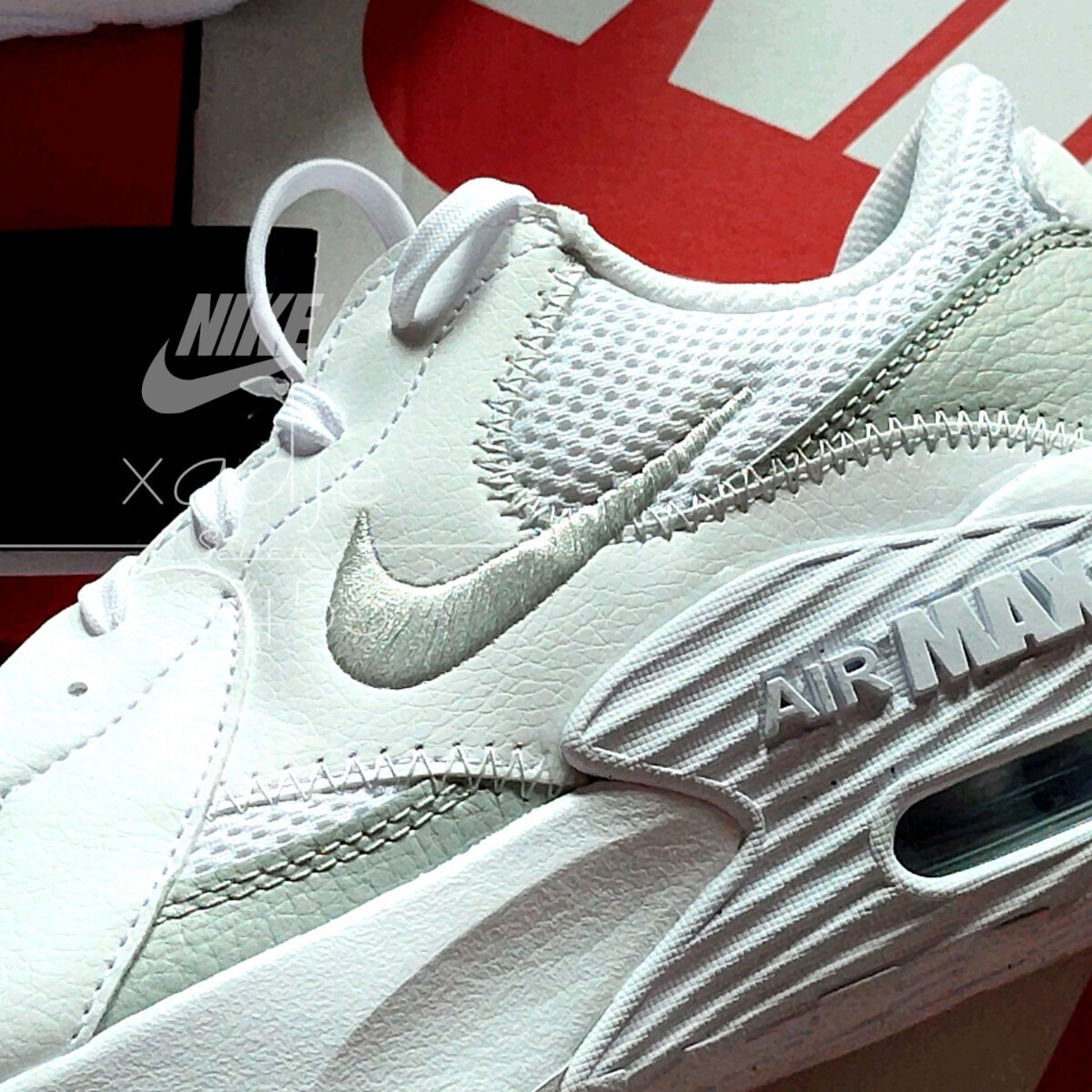 新品 正規(guī)品 NIKE ナイキ AIR MAX EXCEE エアマックス エクシー 白 ホワイト グレー シルバー 定価12100円 WMNS 27.5cm US10.5 実質(zhì)26.5cm