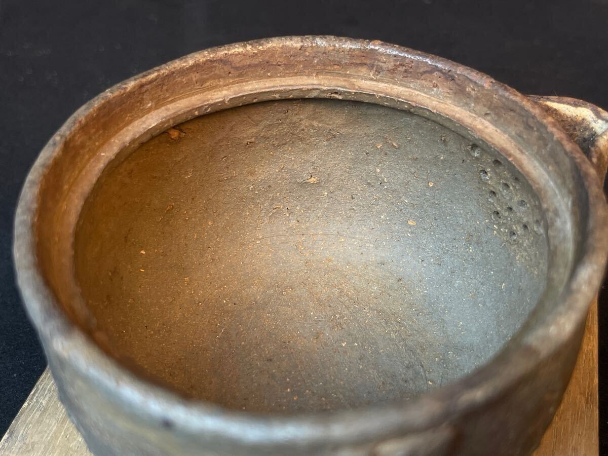 備前焼　名工 伊勢(shì)崎陽(yáng)山 寶瓶 煎茶道具 茶道具 急須 茶器 煎茶器 時(shí)代物 手造寶瓶 無(wú)傷　容量120ml