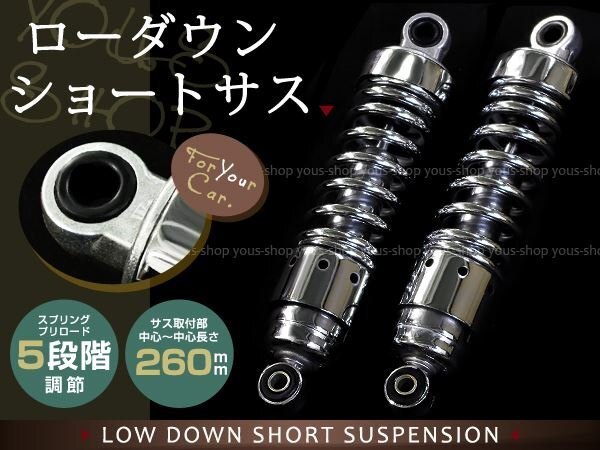 250TR/TR250メッキ ローダウンショック ショート サスペンション