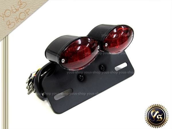 エイプ CB400SS 汎用 ウィンカー內(nèi)蔵 レッド LED テールランプ キャッツアイ ナンバーステー付 一體型 バイク