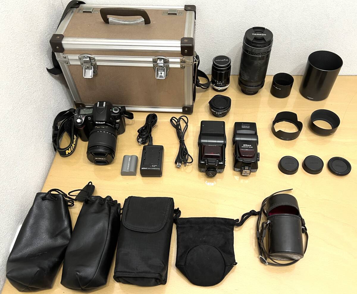 Nikon ニコン D80 一眼レフ アクセサリー まとめ レンズ 望遠(yuǎn) ライト テレコンバーター キャップ フィルター ケース 動(dòng)作未確認(rèn) ジャンク