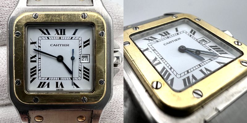  работа товар Cartier Cartier солнечный to ska reK18 750 SS нержавеющая сталь белый циферблат самозаводящиеся часы наручные часы Old начальная модель Vintage 