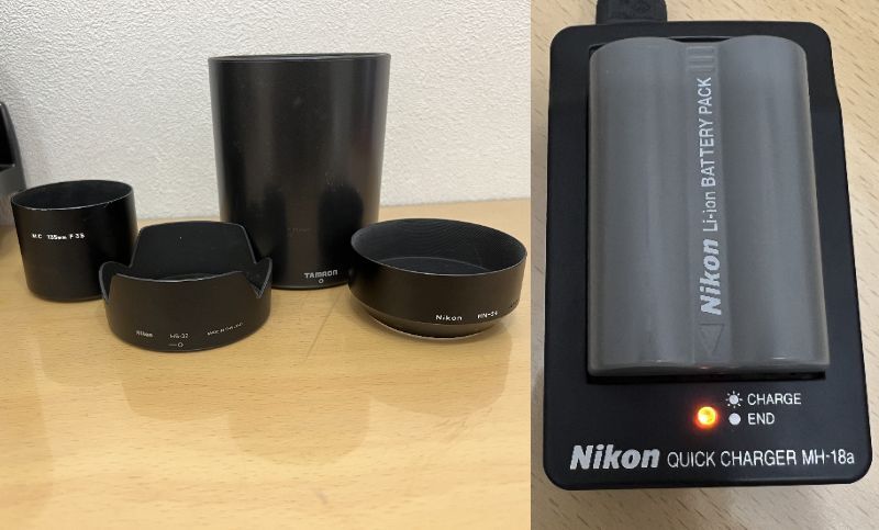 Nikon ニコン D80 一眼レフ アクセサリー まとめ レンズ 望遠(yuǎn) ライト テレコンバーター キャップ フィルター ケース 動(dòng)作未確認(rèn) ジャンク