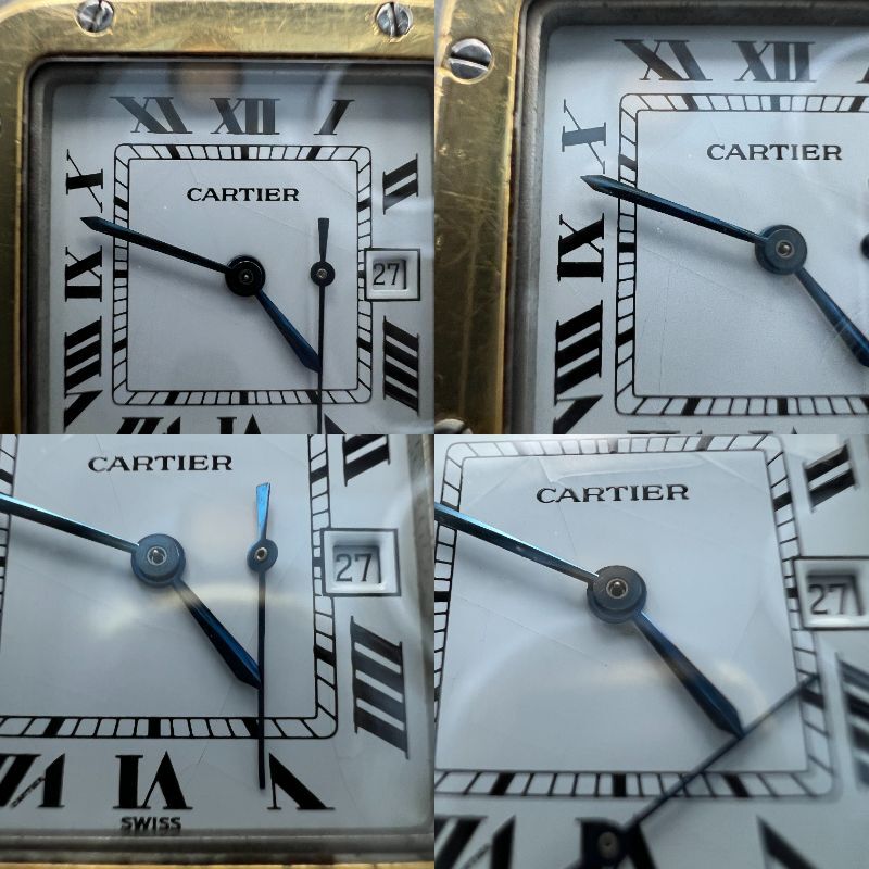 работа товар Cartier Cartier солнечный to ska reK18 750 SS нержавеющая сталь белый циферблат самозаводящиеся часы наручные часы Old начальная модель Vintage 