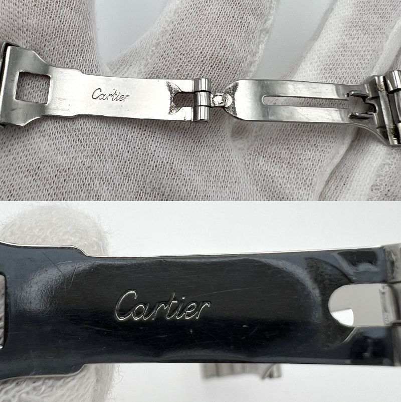  работа товар Cartier Cartier солнечный to ska reK18 750 SS нержавеющая сталь белый циферблат самозаводящиеся часы наручные часы Old начальная модель Vintage 