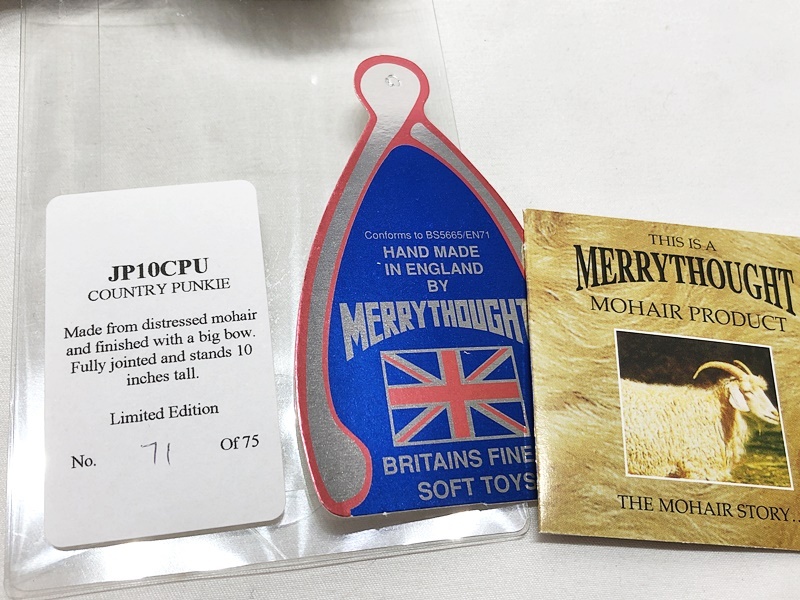 MERRY THOUGHT　COUNTRY PUNKIE　メリーソート カントリーパンキー　75體限定　補(bǔ)足欄參照　 テディベア　同梱OK　1円スタート★S