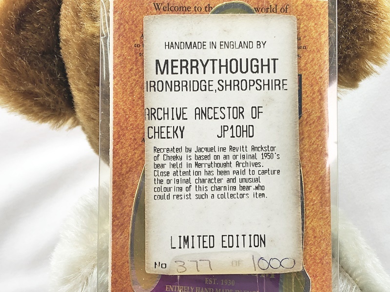 MERRY THOUGHT ARCHIVE ANCESTOR OF CHEEKY メリーソート アーカイブ アンセスター オブ チーキー　補(bǔ)足參照　テディベア　1円スタート★S