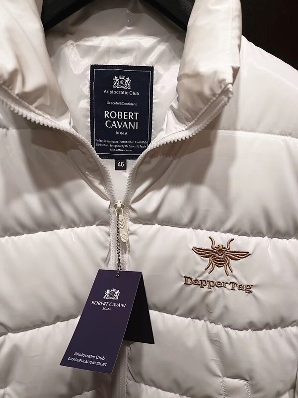 最高峰※定価12萬◆イタリア?ローマ発*ROBERT CAVANI*ハイテク発熱素材?超防寒/軽量?ダウンより暖かい?豪華刺繍ジャケット?50/XL?白