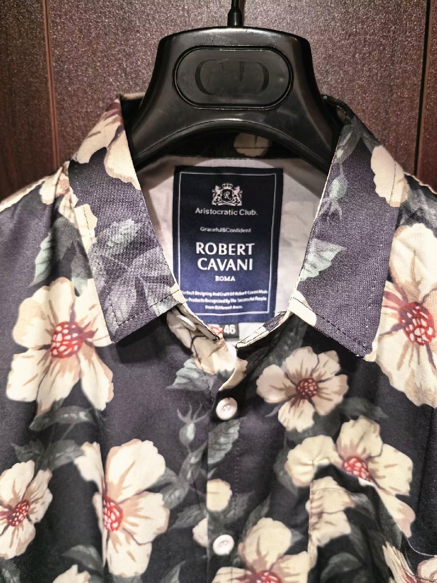 最高級(jí)※定価7萬(wàn)◆イタリア?ローマ発*ROBERT CAVANI/ロベルトカバーニ*高級(jí)シルク素材?ハワイ?長(zhǎng)袖シャツ?50/XLサイズ