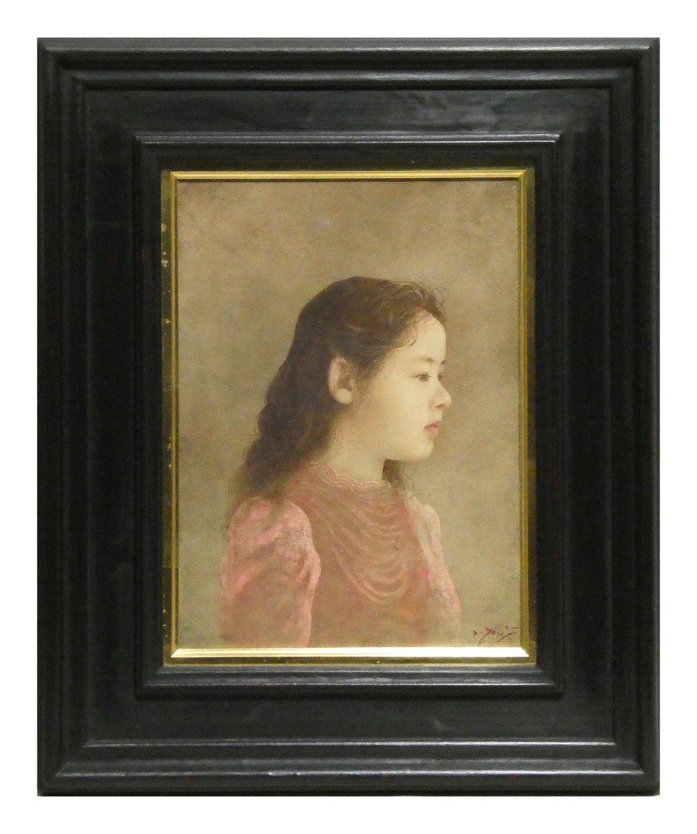 祥【真作】藤井勉「遠(yuǎn)い峰」油彩F4號(hào) サイン有 秋田出身 ホキ美術(shù)館 安井賞展佳作賞 直筆 一點(diǎn)もの 少女で人気の作家【ギャラリー祥】