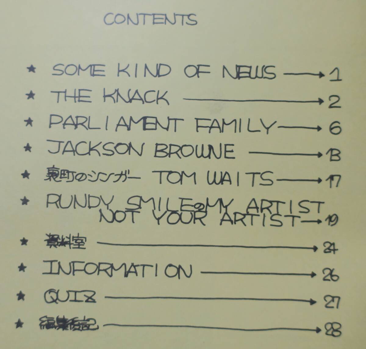 大高英慈Personal Magazine矢口清治TOM WAITS2CHARLIE斉藤洋二THE KNACK高木正人PARLIAMENT鈴木俊大JACKSON BROWNE[検]全米トップ40ZINE_画像3
