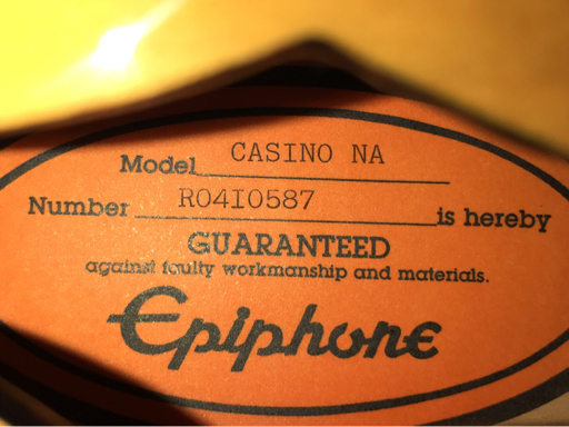 1 иен Epiphone semi ako электрогитара CASINO NA R04I0587 оригинальный жесткий чехол имеется . звук подтверждено Epiphone