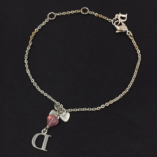 Christian Dior Dロゴ ラインストーン ハート ブレスレット アクセサリー レディース ブランド小物 QH063-165
