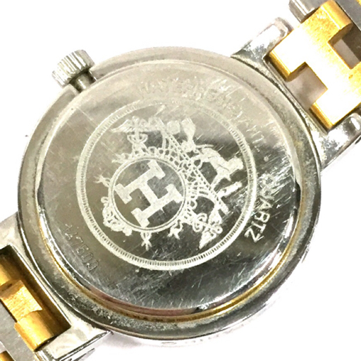 エルメス クリッパー デイト クォーツ 腕時計 レディース ホワイト文字盤 未稼働品 付屬品あり 純正ブレス HERMES
