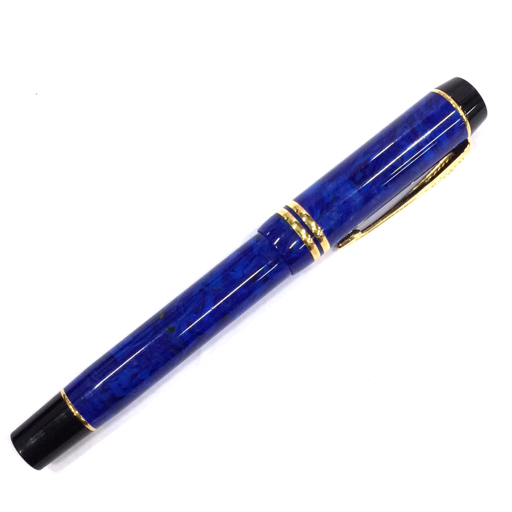 1円 パーカー デュオフォールド Duofold ラピスブルー 萬年筆 ペン先 18K 750 カートリッジ式 筆記具 PARKER C091130