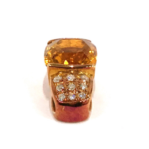 タサキ 金具 K18 シトリン ダイヤモンド 0.08ct ペンダントトップ 重量4g アクセサリー ファッション小物 TASAKI