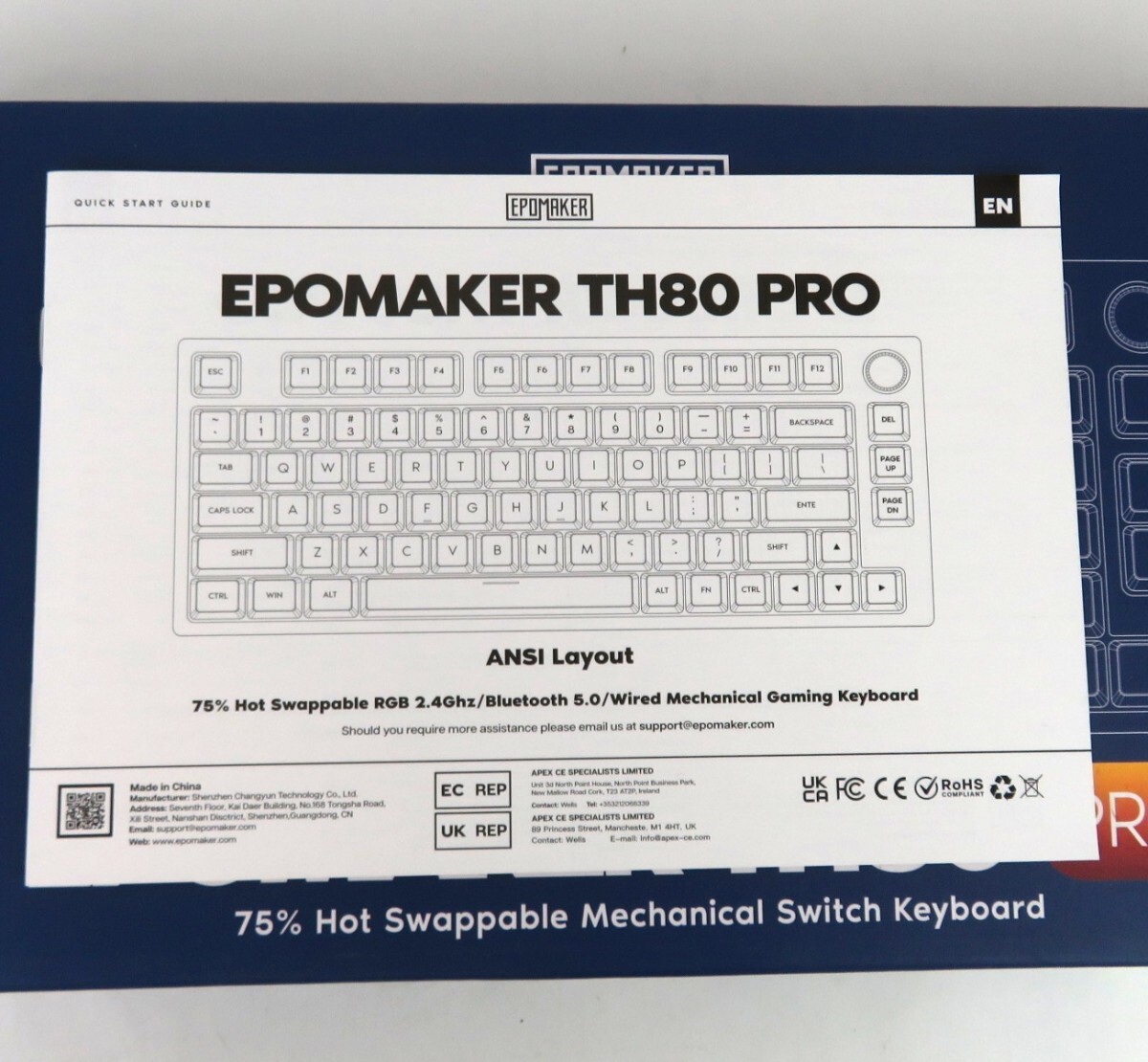 EPOMAKER TH80 PRO メカニカルキーボード 75％ 説明書?外箱付き 0629-062