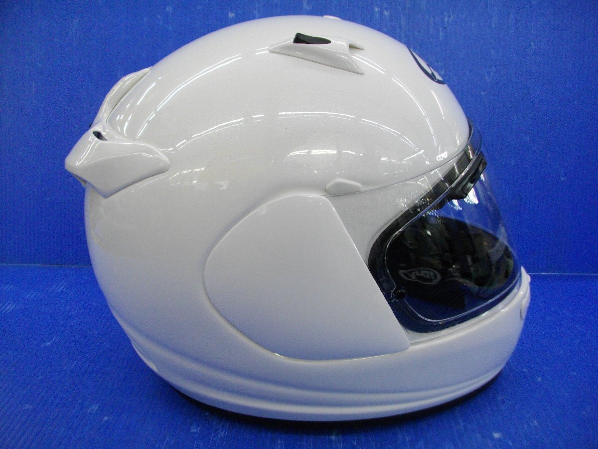 T【476】美品 Arai QUANTUM-J フルフェイスヘルメット Mサイズ グラスホワイト 2013年制 クアンタムJ