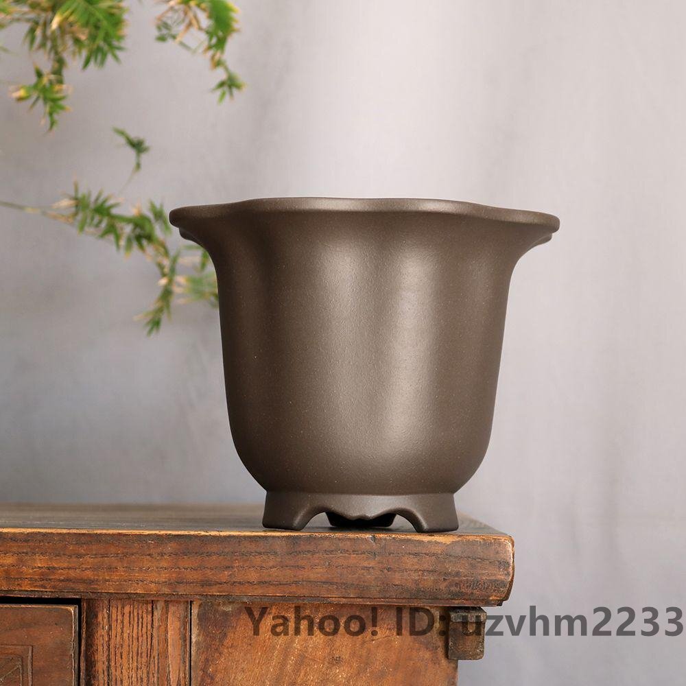 最新モデル 花弁高筒盆 紫砂蓮弁盆 盆栽鉢 植木鉢 小品盆栽鉢(清)｜売買され 工芸品