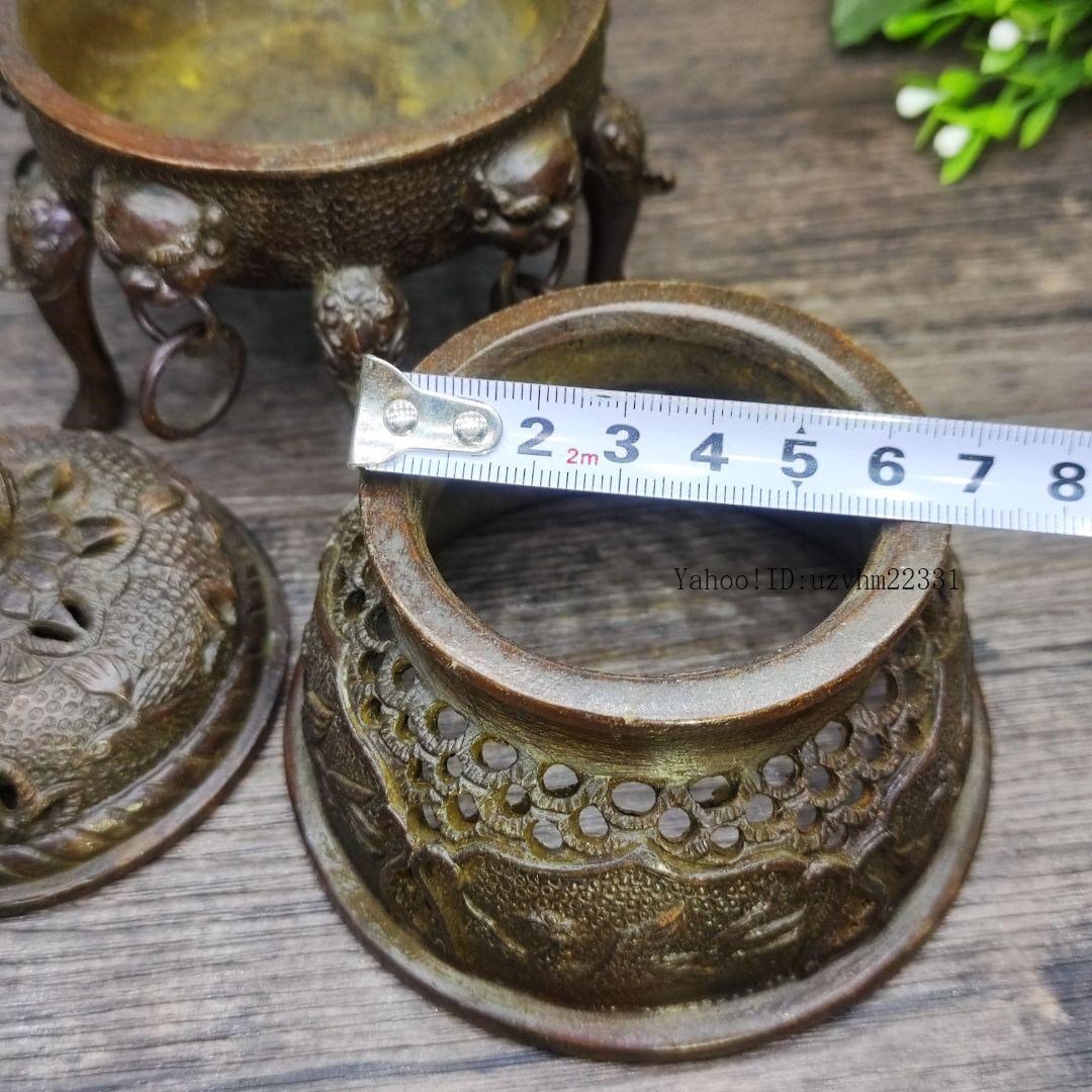 銅製 五足薫香香炉 帝王檀香香炉 茶道具 香道具 供仏 祈福 置物