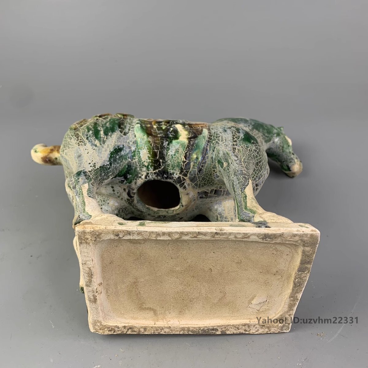 景徳鎮 3色釉 戦馬 馬 磁器 陶磁器 観賞 置物 唐三彩 工芸品
