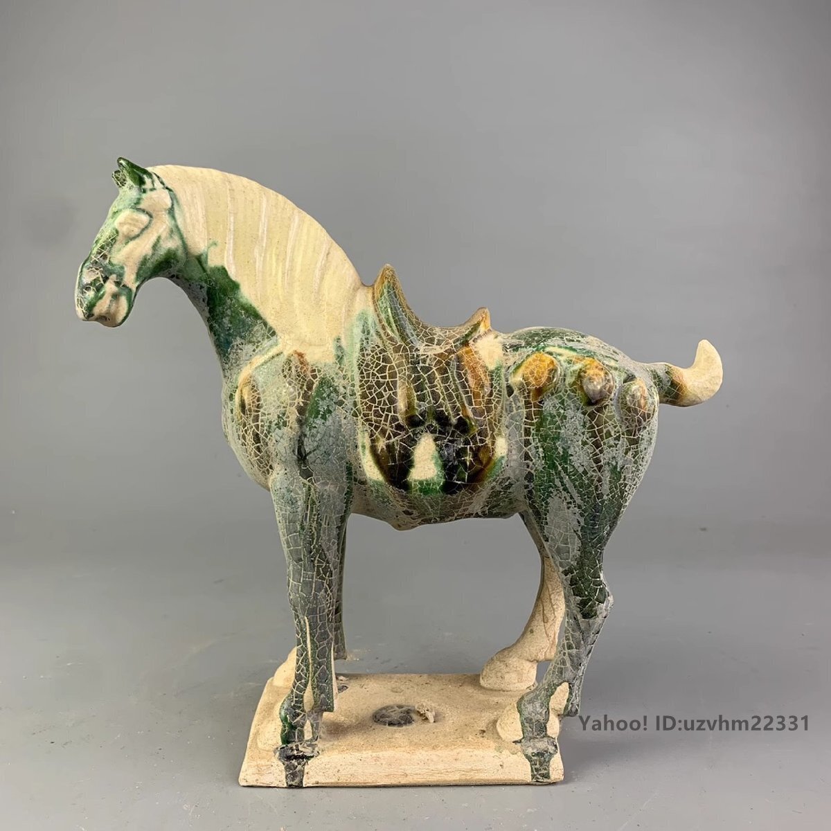 スケールモデル 新作 3色釉 景徳鎮 戦馬 工芸品 唐三彩 置物 観賞 陶磁器 磁器 馬 工芸品