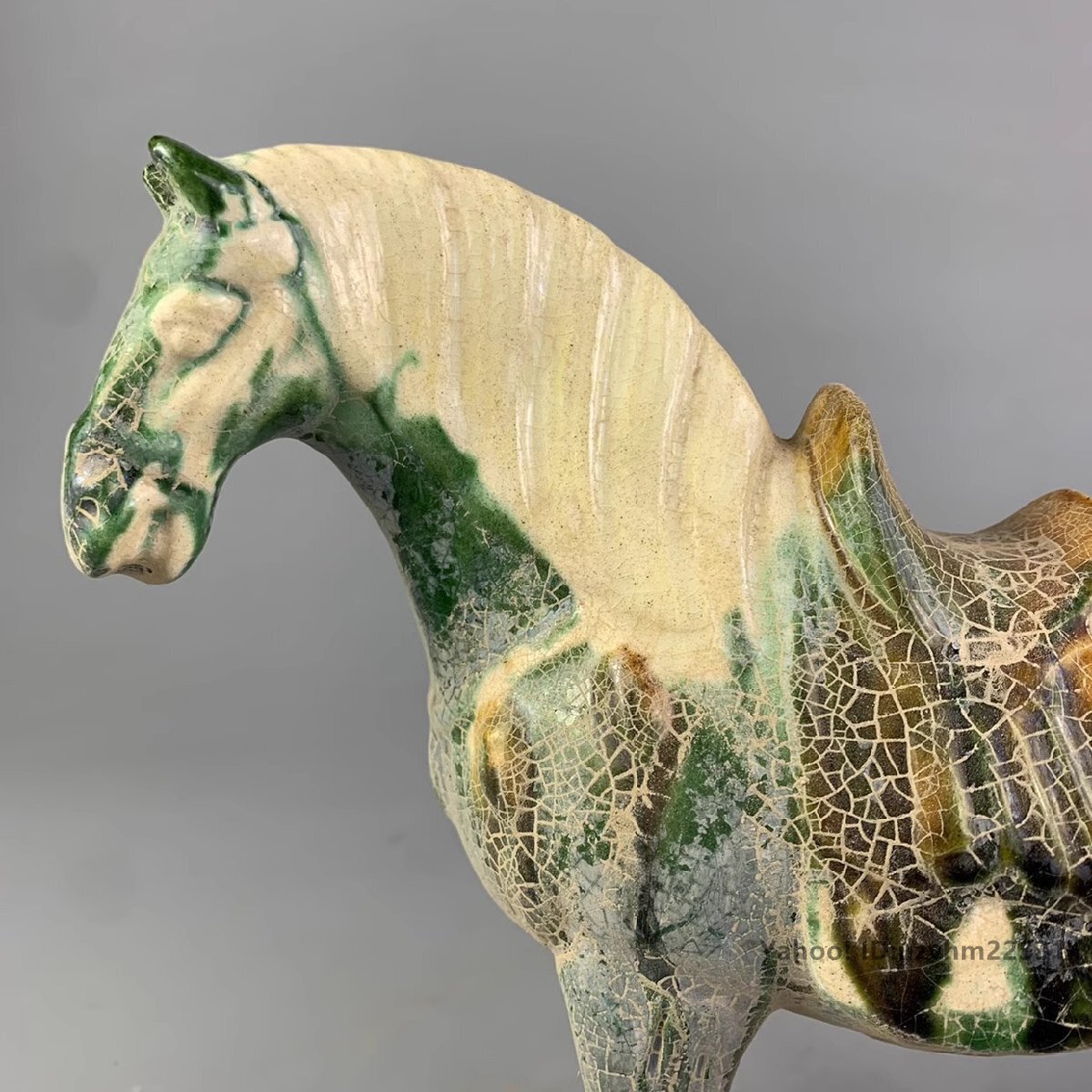 景徳鎮 3色釉 戦馬 馬 磁器 陶磁器 観賞 置物 唐三彩 工芸品