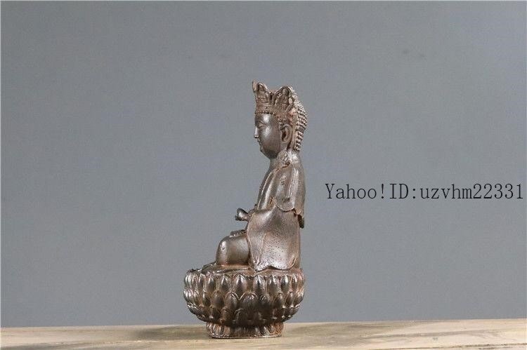 鉄器 鉄仏 蓮華坐観音菩薩仏像 縁起物 装飾品 工芸品 美術品 置物